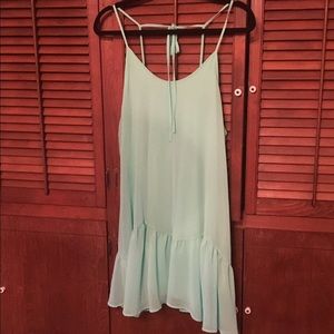 Mint green ruffle dress