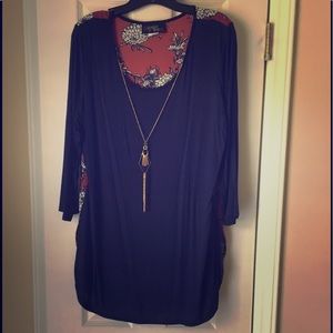 Say Anything top with necklace