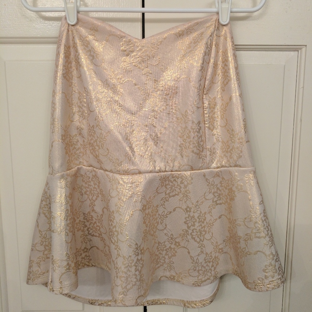 Gold Peplum Blouse