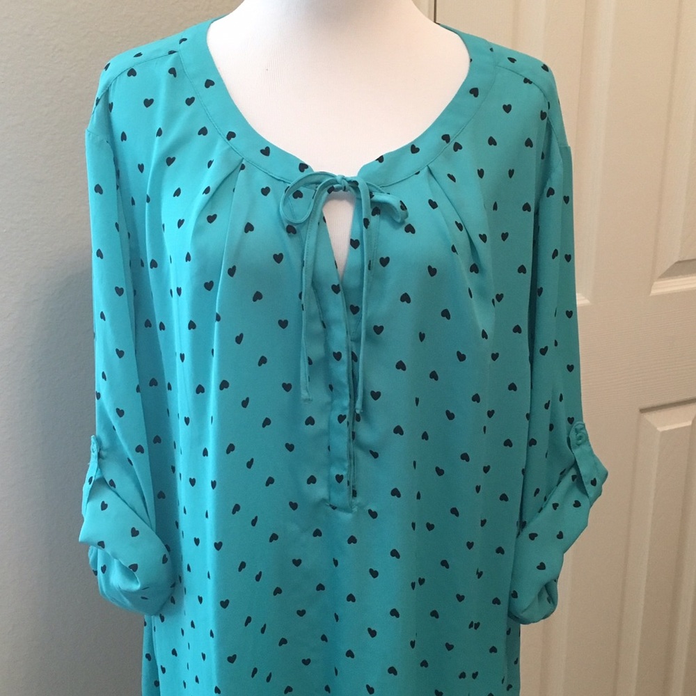 Turquoise with Black Hearts
