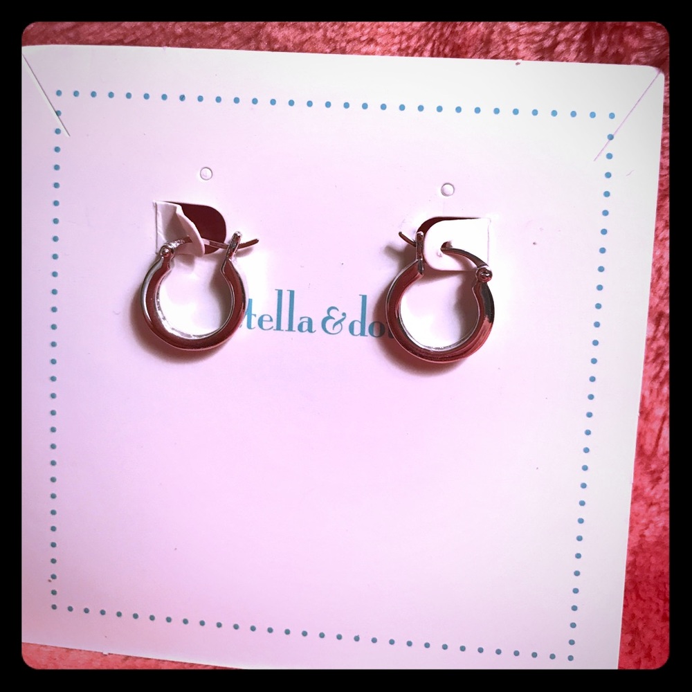 stella & dot Silver Hoop Earrings - NEW!