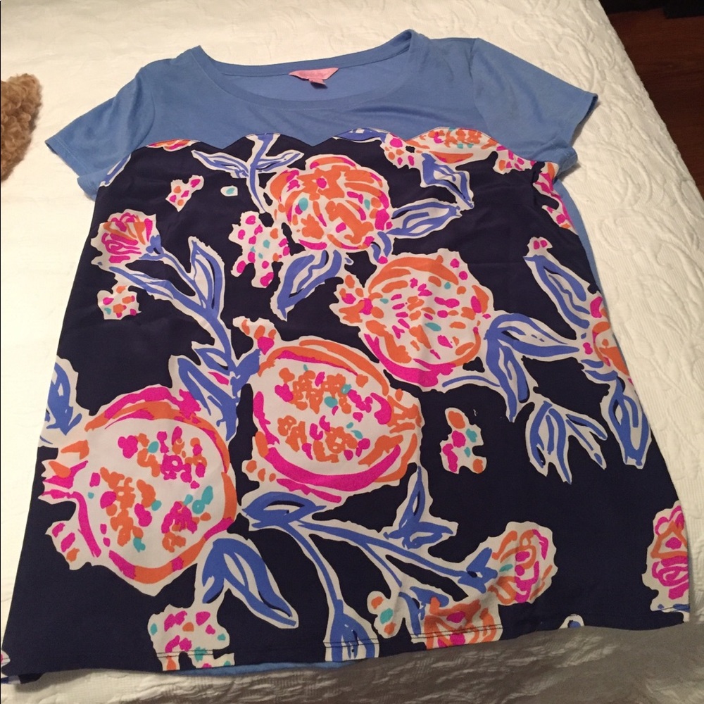 Lilly Pulitzer Silk/Knit Tee