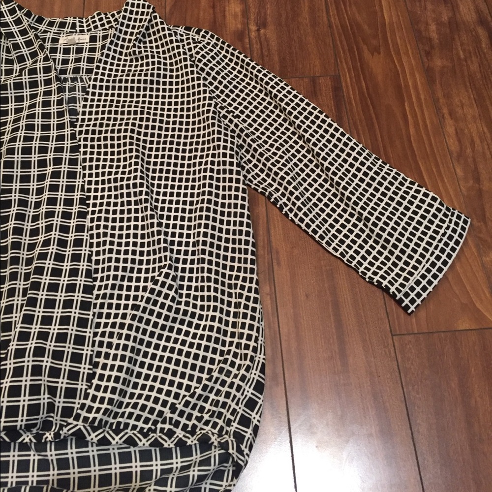 Mixed Pattern Wrap Front Blouse - L - image 5