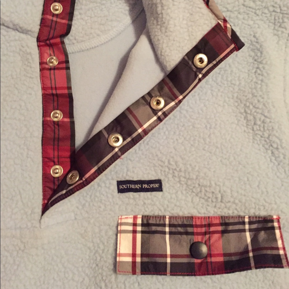 Southern Proper snap pullover blue & plaid