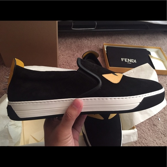 Fendi Black Suede Monster Eye With Studs