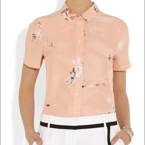 Pink J. Crew Hawaiian Short Sleeve Shirt