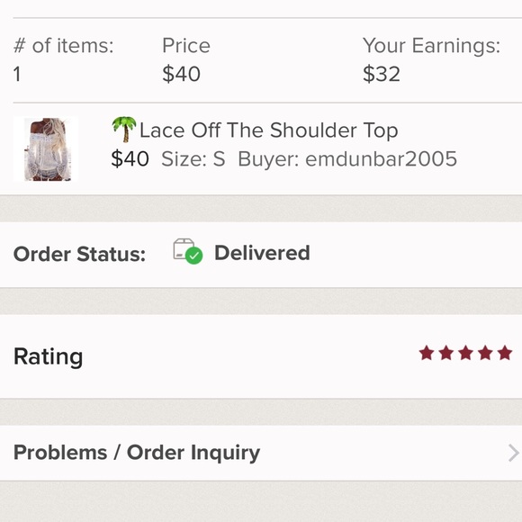 🍂Lace Off The Shoulder Top🍂2 Hr Sale/2 Left - Picture 6 of 7