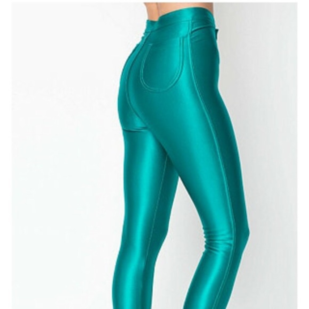 American Apparel Teal Peacock Disco Pants M
