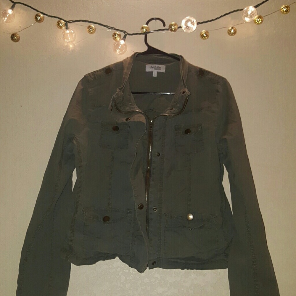 Charlotte Russe: Army Green Military Jacket