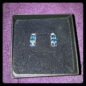 Never worn silver and sapphire earrings