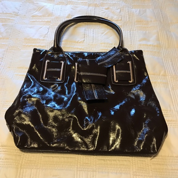 Tommy Hilfiger brown patent leather bag - Picture 1 of 3