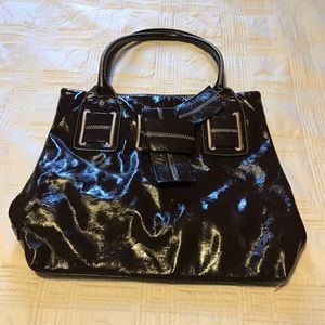 Tommy Hilfiger brown patent leather bag