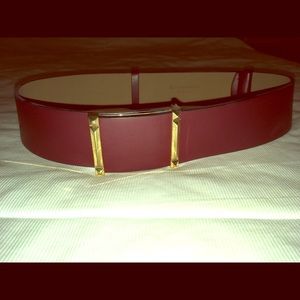 BCBG high waisted belt with gold hardware