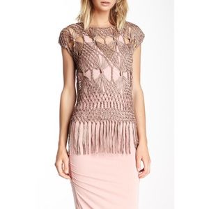 Dolce Cabo macrame fringe top