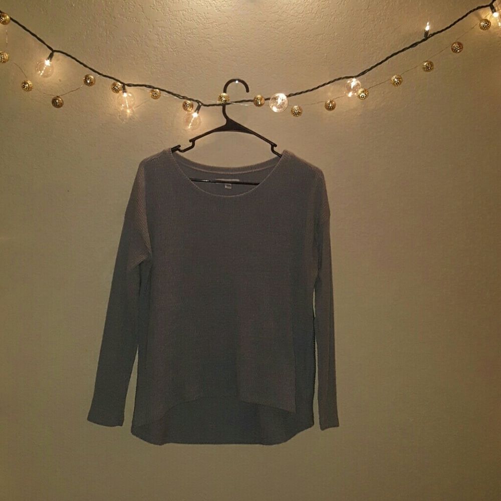 American Eagle Outfitters: Gray Ribbed Sweater