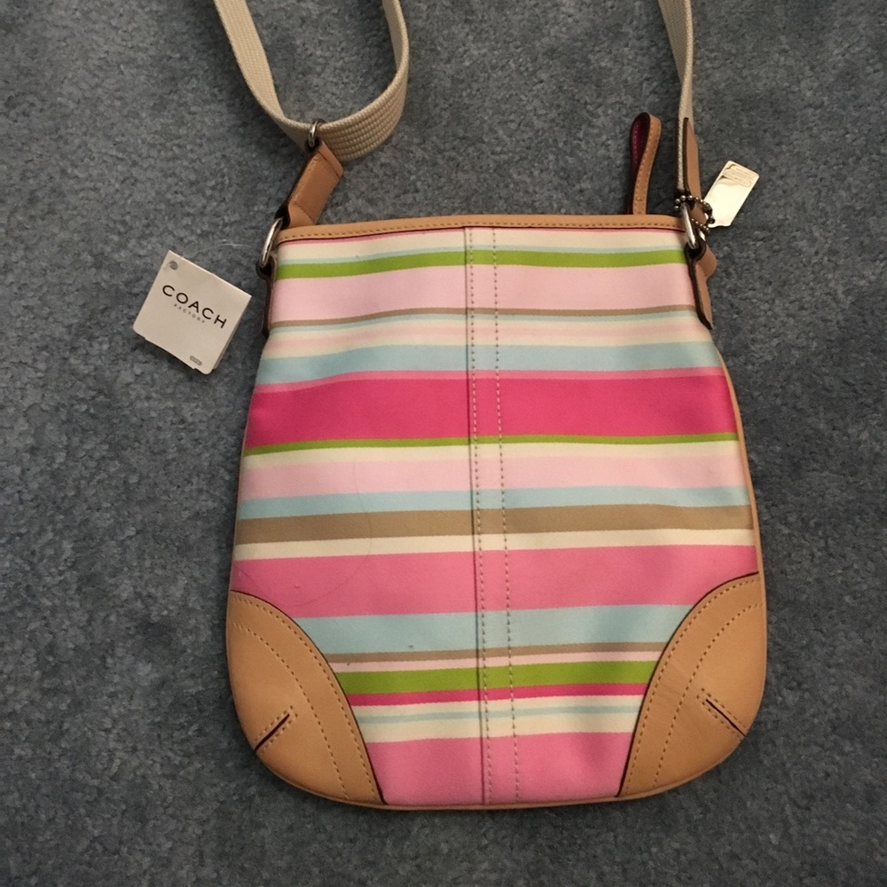 Coach stripped crossbody