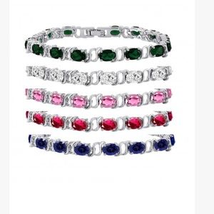 Pink Cz tennis bracelet