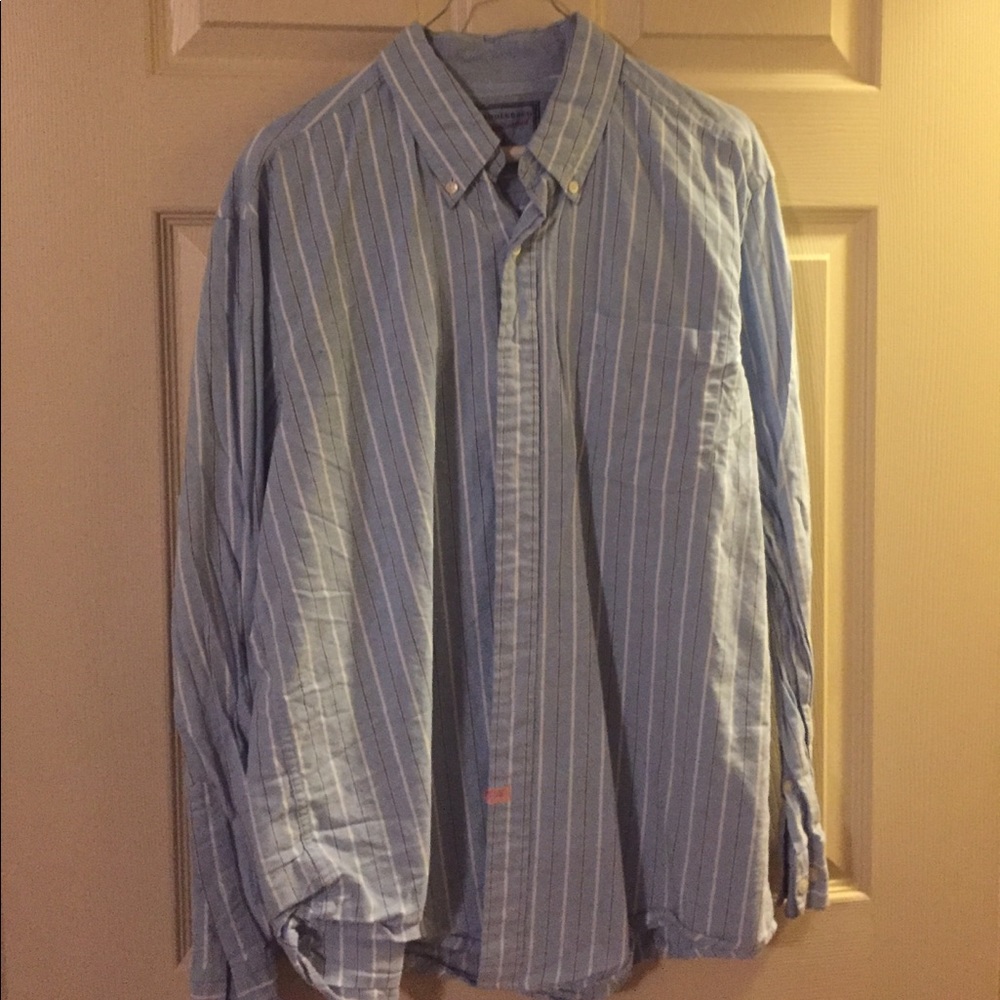 Blue/white casual button-down