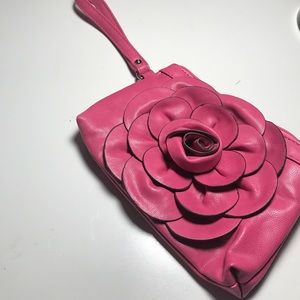 Cute pink leather handbag
