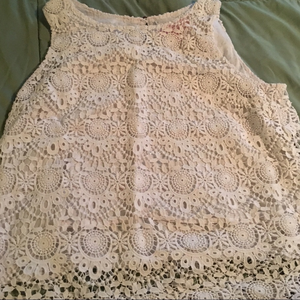 Lilly for target white lace tank