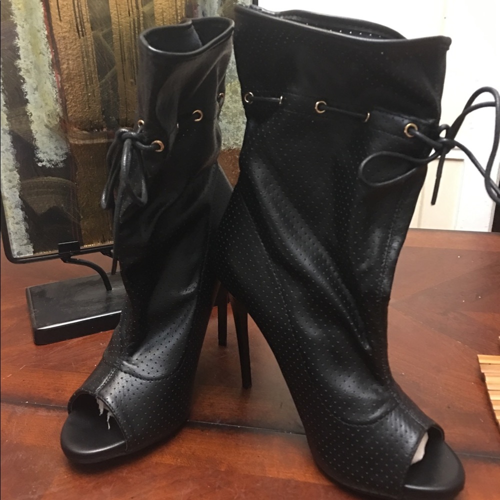 Peep toe booties