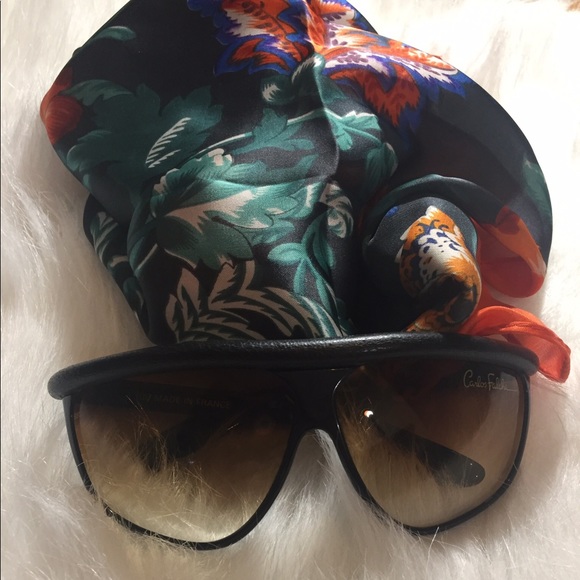 Vintage 80s Carlos Falchi Sunglasses W/ Black main image 4