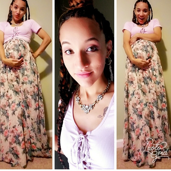 🌹 1 Left! 🌹 High Waist Floral Maxi Skirt Boho - Picture 2 of 4