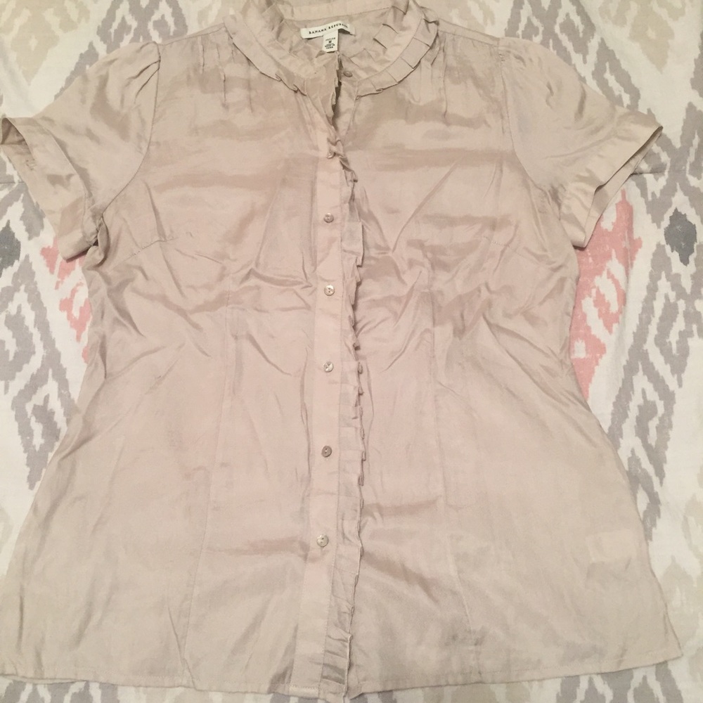 Tan Banana Republic button up Blouse
