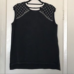 Free people tank with pearl shoulder detail