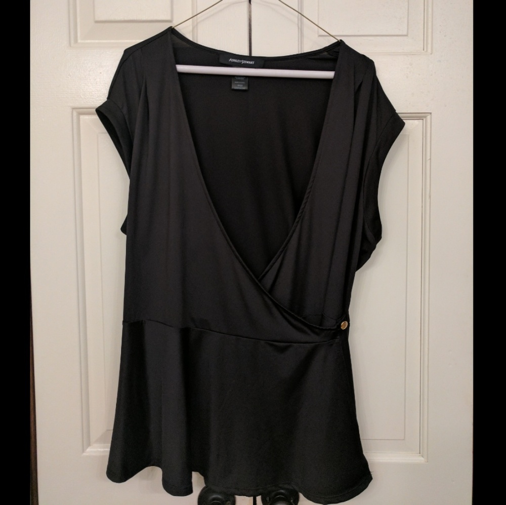 Black silk-like blouse