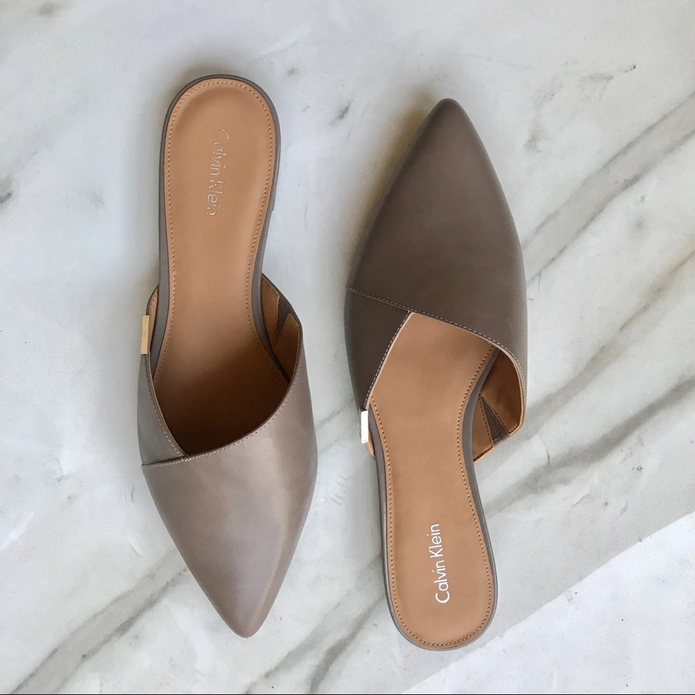 Calvin Klein leather slides