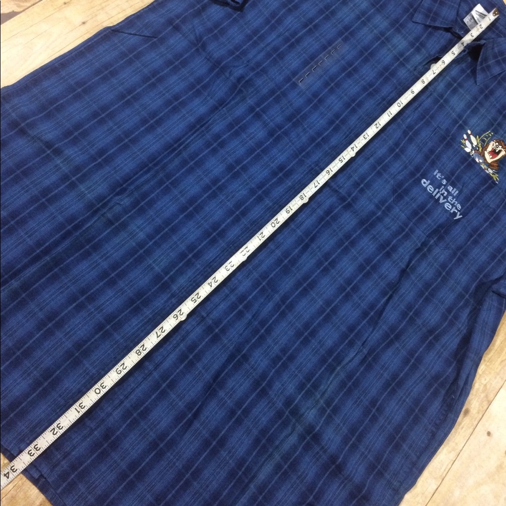 Vintage NWT Tazmanian Devil blue bowling shirt - Picture 4 of 6