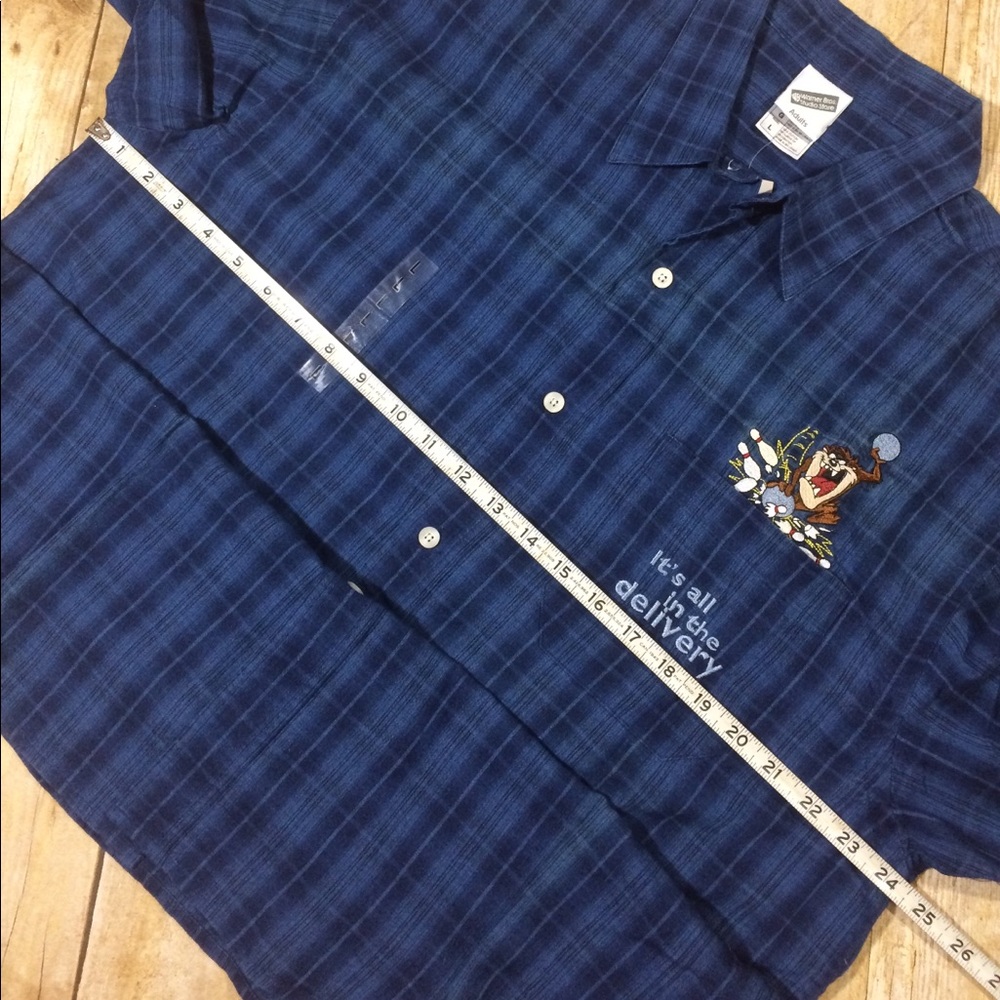 Vintage NWT Tazmanian Devil blue bowling shirt - Picture 5 of 6