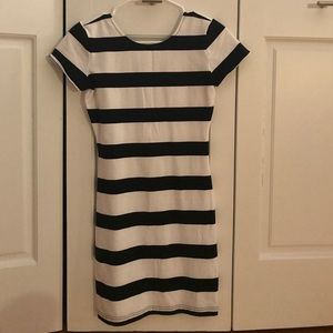 Tight black&white striped dress