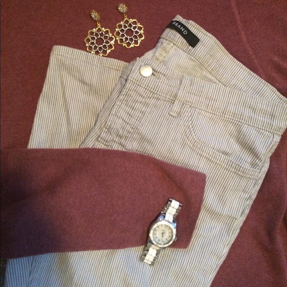 SALE Railroad stripe low rise ankle jean