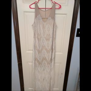 Long cream maxi dress
