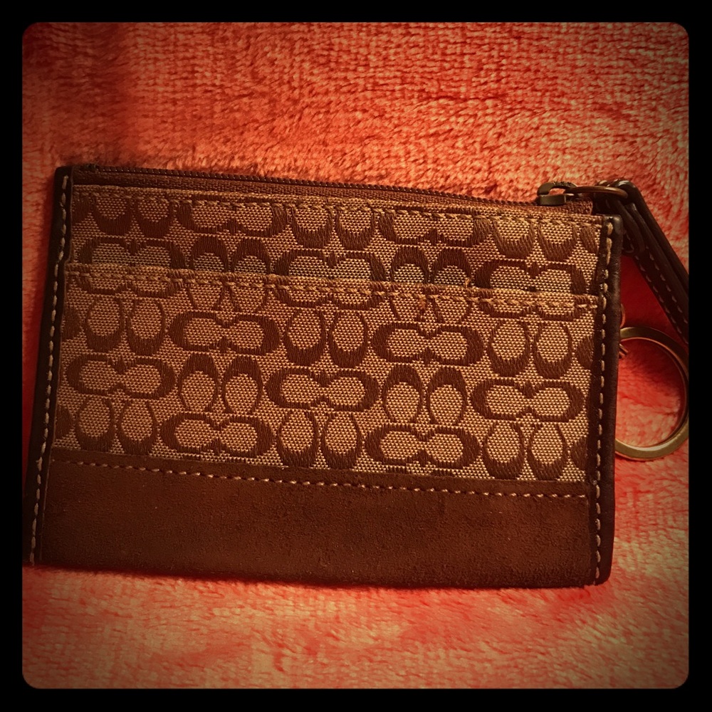 Coach Brown Signature Mini Skinny ID Case