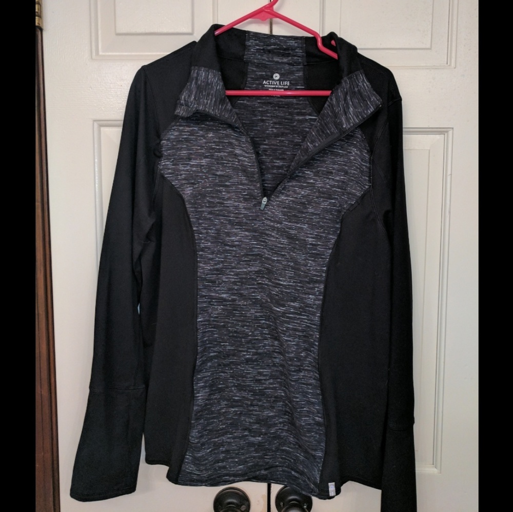 Gray and black long sleeve pullover
