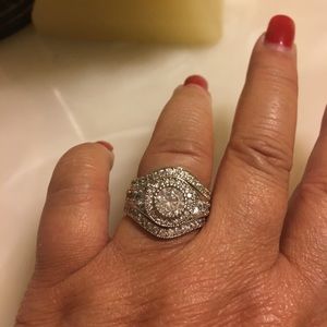 Beautiful three-piece CZ sterling silver ring