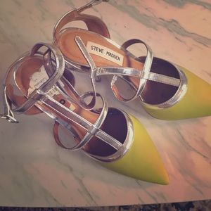 Lime green and silver heels STEVE MADDEN