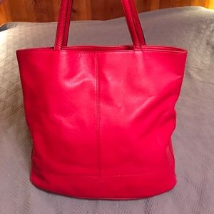 Isaac Mizrahi Red Leather Tote