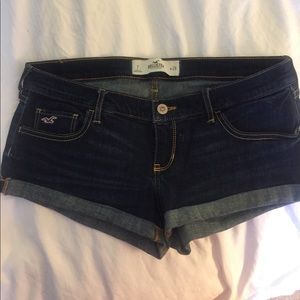 Hollister dark wash cuffed Jean shorts