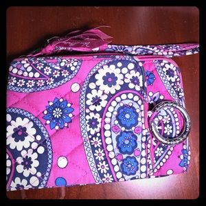 Vera Bradley Boysenberry Double ID Wristlet
