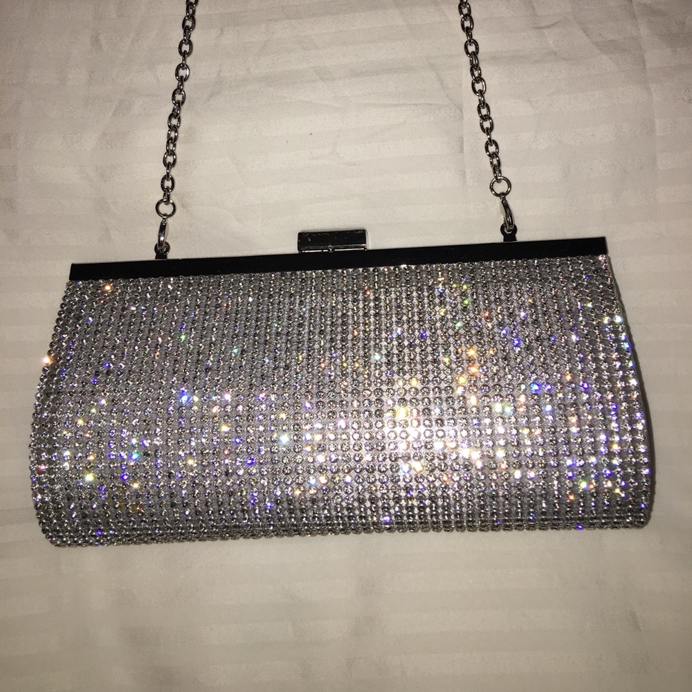 Charming Charlie Rhinestoned Clutch with Strap