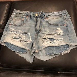 American Eagle high waisted destroyed jean shorts