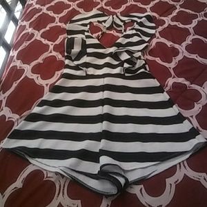 Stripped one piece romper