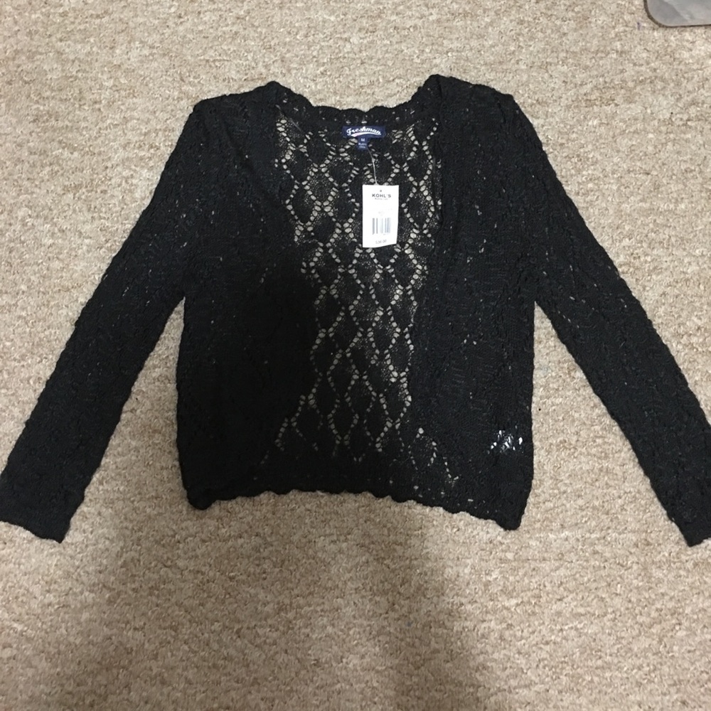 Black cardigan with Diamond cut outs