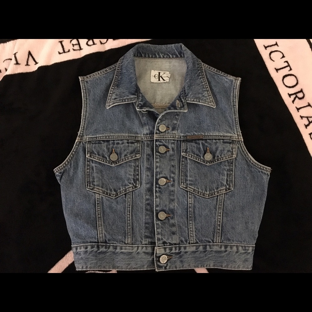 Vintage Calvin Klein Denim Cropped Vest