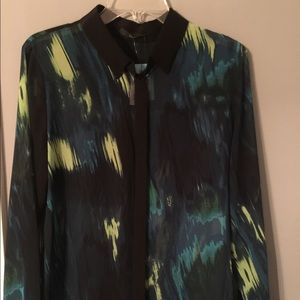 Sheer button down Tahari shirt