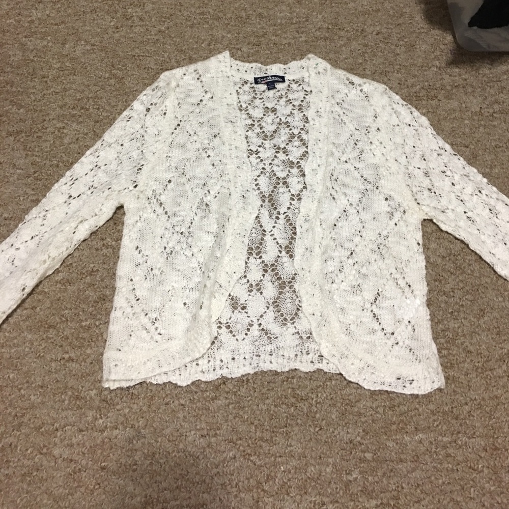 White cardigan